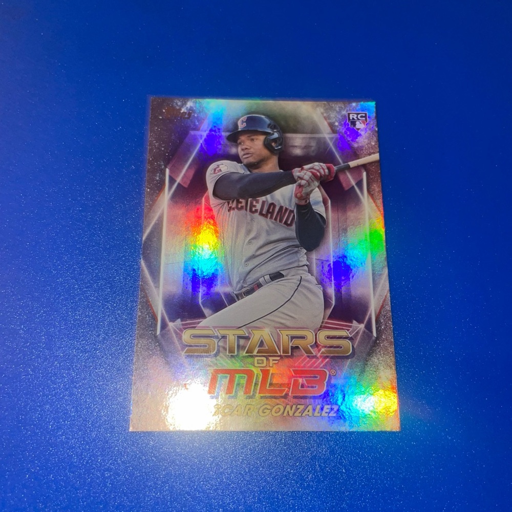 Cleveland Guardians Oscar Gonzalez Rookie Card Topps Holo MLB Baseball Card
